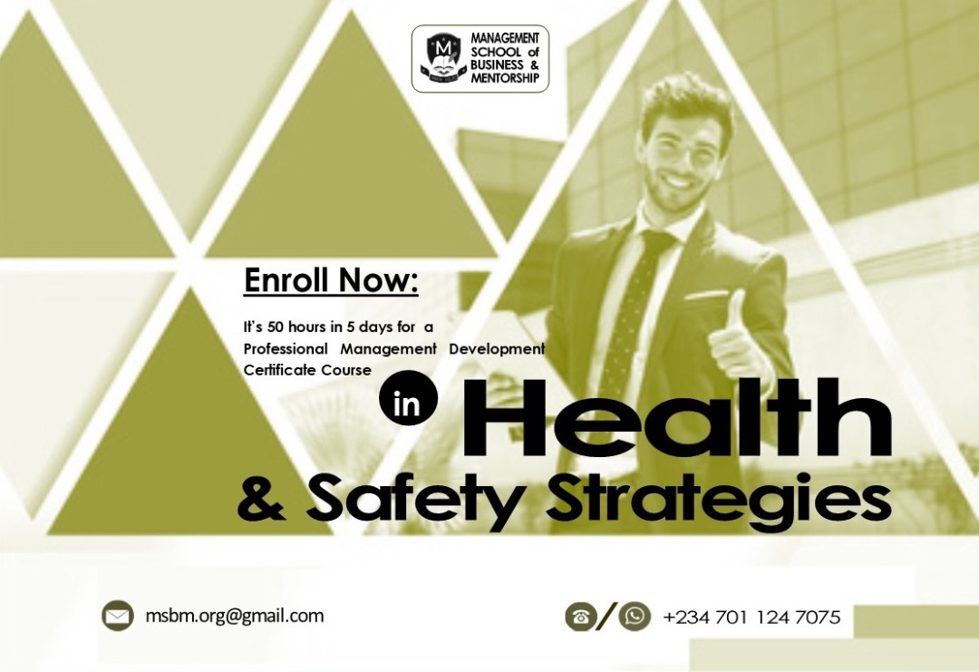 50 hours in 5 days for a Professional Management Development Certificate Course in Health & Safety Strategies.